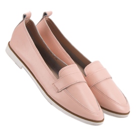 Mazaro Pink Leather Loafers 1