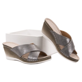 VINCEZA Wedge Sandals grey 2 VINCEZA Wedge Sandals grey 2