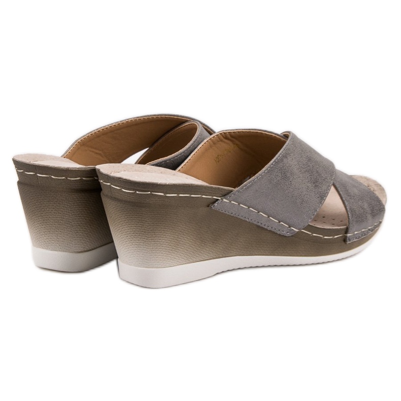 VINCEZA Wedge Sandals grey 1