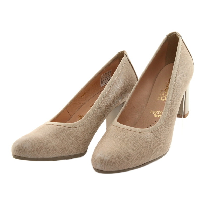 Women's leather pumps with flexible sole Arka 5137 beige 3 Women's leather pumps with flexible sole Arka 5137 beige 3