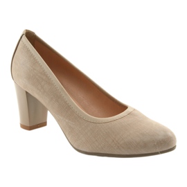 Women's leather pumps with flexible sole Arka 5137 beige 1 Women's leather pumps with flexible sole Arka 5137 beige 1