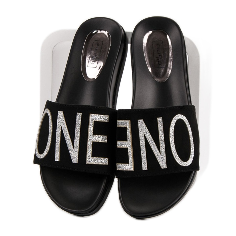 Filippo Black One Slippers 2