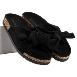 VINCEZA Slippers With Bow black 1