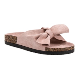VINCEZA Slippers With Bow pink 1