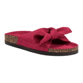 VINCEZA Slippers With Bow pink 1