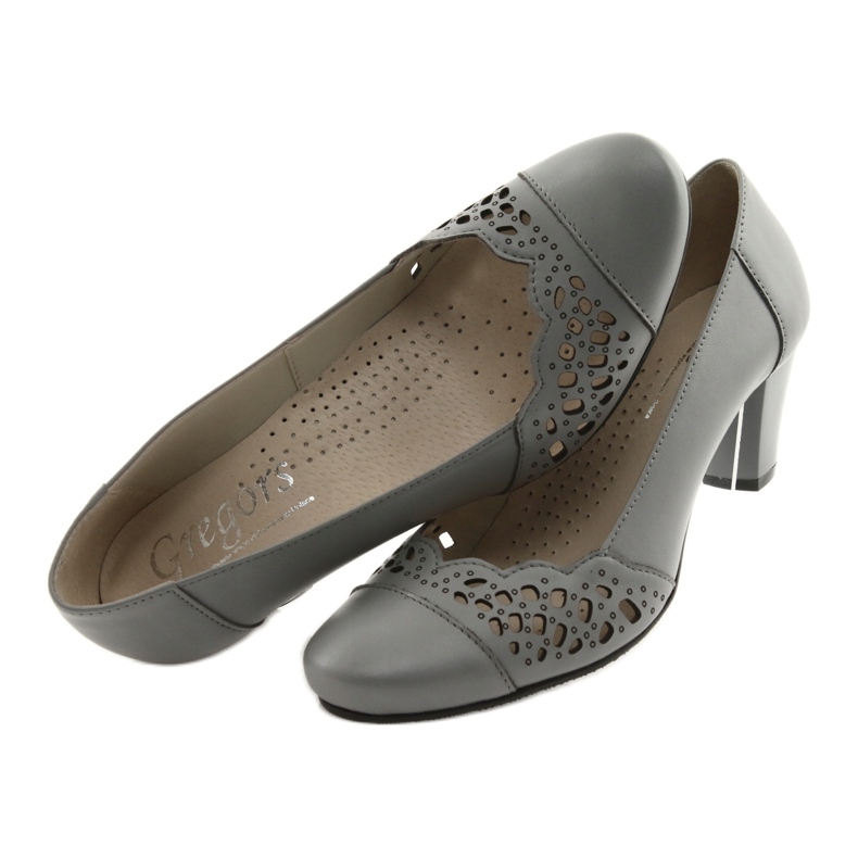 Openwork pumps for women Gregors 745 gray grey 4