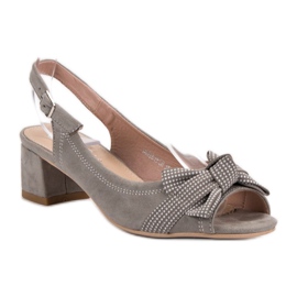 Filippo Suede Sandals With A Bow grey 1