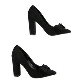Seastar Suede Pumps With A Bow black 2
