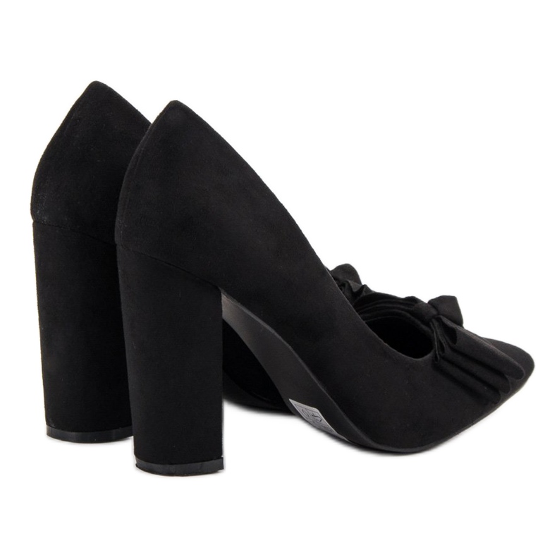 Seastar Suede Pumps With A Bow black 1