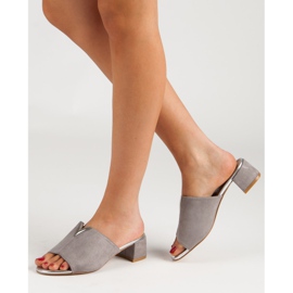 VINCEZA suede slippers grey 1 VINCEZA suede slippers grey 1