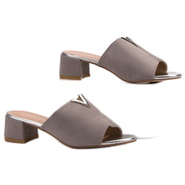 VINCEZA suede slippers grey 2 VINCEZA suede slippers grey 2