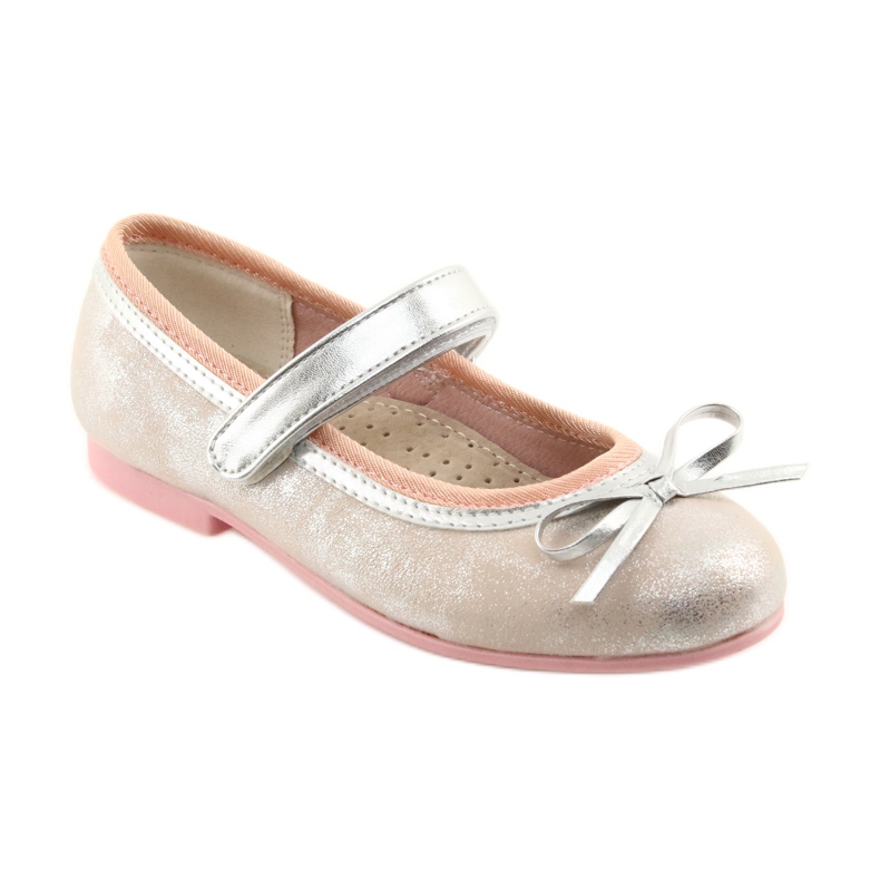 Ballerinas pumps with an American Club GC18 bow grey pink 1