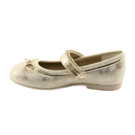 Ballerinas pumps with an American Club GC18 bow brown yellow 2