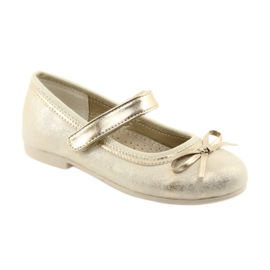 Ballerinas pumps with an American Club GC18 bow brown yellow 1