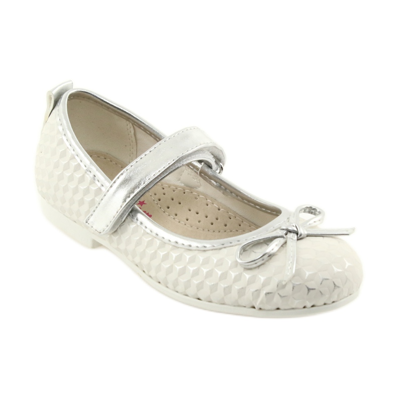 American Club GC16 velcro ballerinas pumps white grey 1