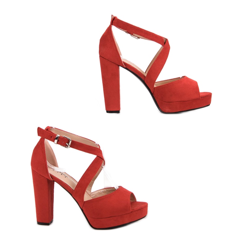 Seastar Suede Sandals On The Platform red 1