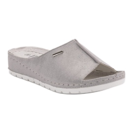 Comfortable VINCEZA slippers grey 5