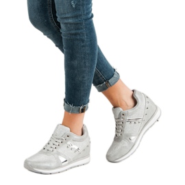 Cm Paris Silver Sneakers With Rhinestones grey 2