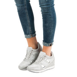 Cm Paris Silver Sneakers With Rhinestones grey 1