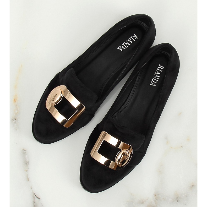 Black velvet loafers F1048 Black II-GAT 2