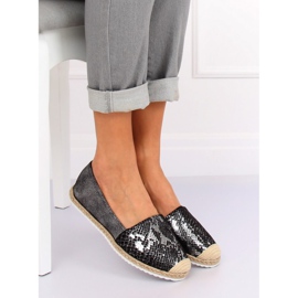 Black snake skin espadrilles 68-64 Black 1