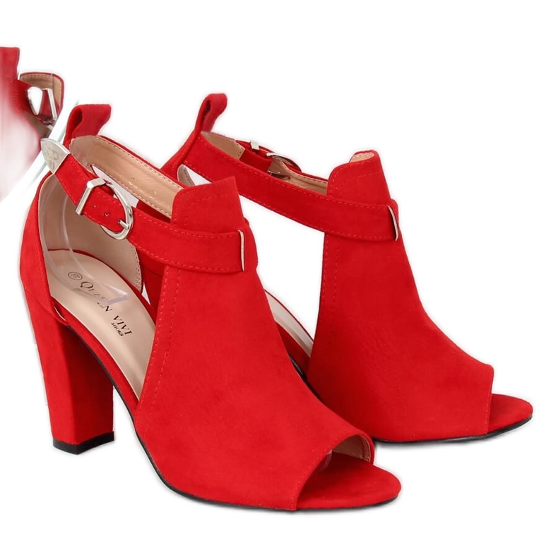 Pumps with an open finger red 368-2 Red 2