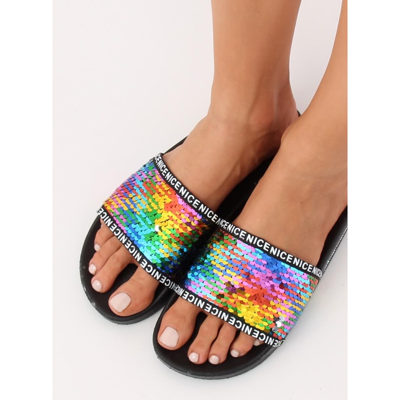 Multicolored BG50 Mix Color sequin slippers 2