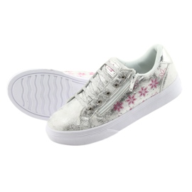 Sporty girls' American Club ES13 silver slider white grey pink 5 Sporty girls' American Club ES13 silver slider white grey pink 5