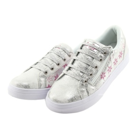Sporty girls' American Club ES13 silver slider white grey pink 3 Sporty girls' American Club ES13 silver slider white grey pink 3