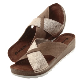 KOMFORT INBLU GX006 brown / gold slippers beige golden 5 KOMFORT INBLU GX006 brown / gold slippers beige golden 5