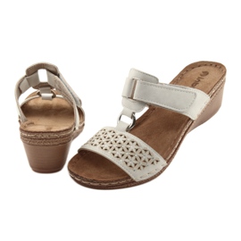 Inblu NA03 beige sequins velcro slippers 4