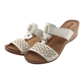 Inblu NA03 beige sequins velcro slippers 3