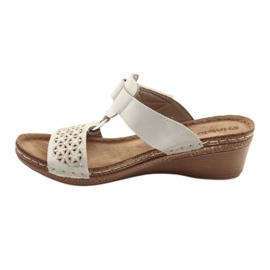 Inblu NA03 beige sequins velcro slippers 2