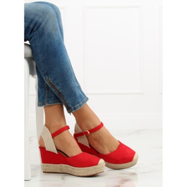 Espadrilles on red wedges T331P Red II-GAT 1