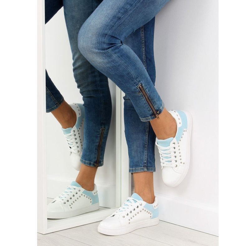 Women's white and blue sneakers LA09 Blue 1 Women's white and blue sneakers LA09 Blue 1