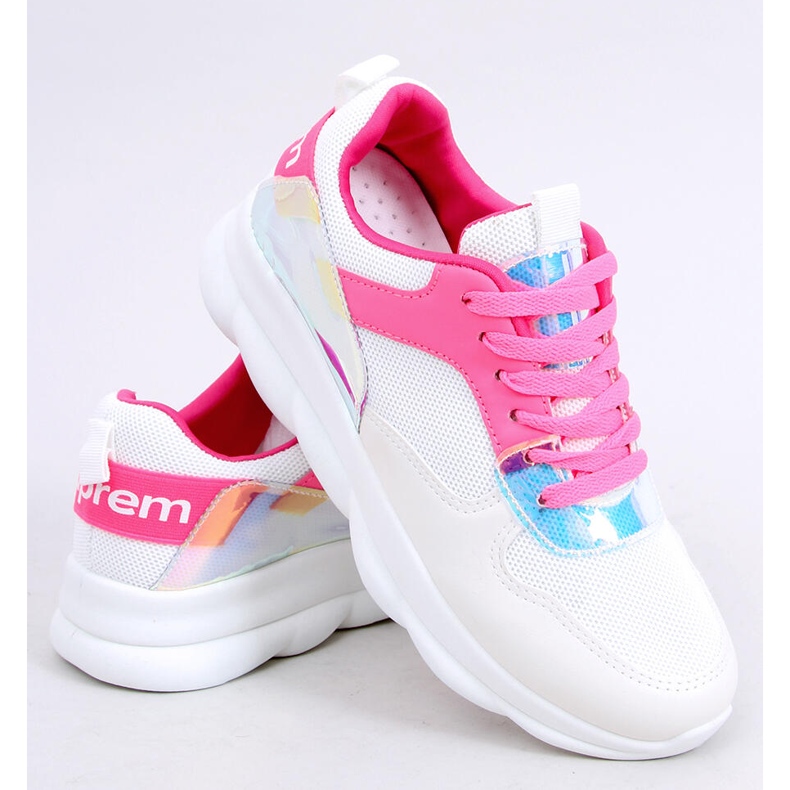 White and pink sports shoes BL157 Rose Red 2 White and pink sports shoes BL157 Rose Red 2