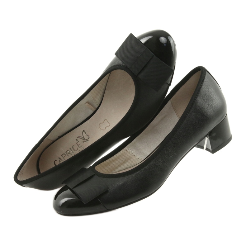 Women's pumps with a bow Caprice 22307 black 6
