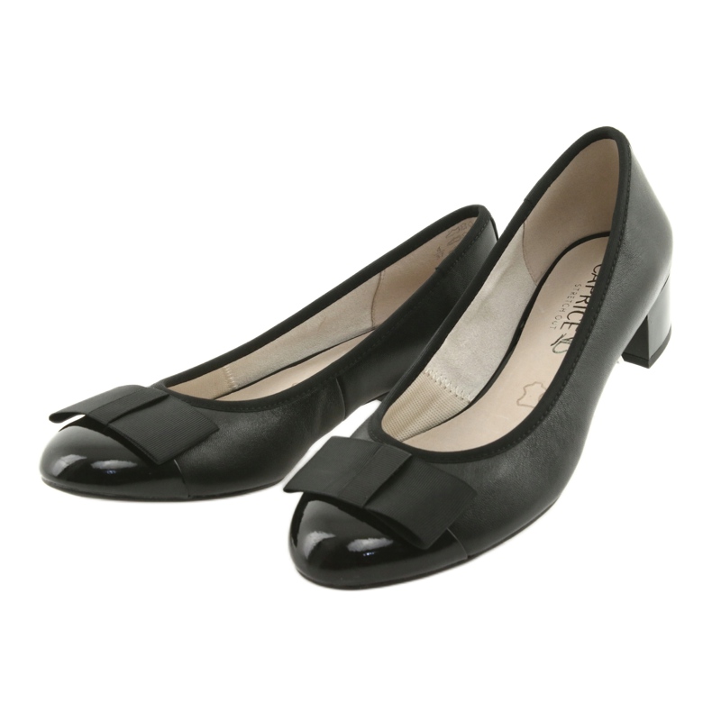 Women's pumps with a bow Caprice 22307 black 4