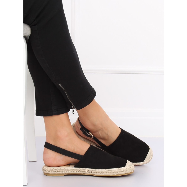 Black Espadrilles with an open heel black HH-119 Black 2