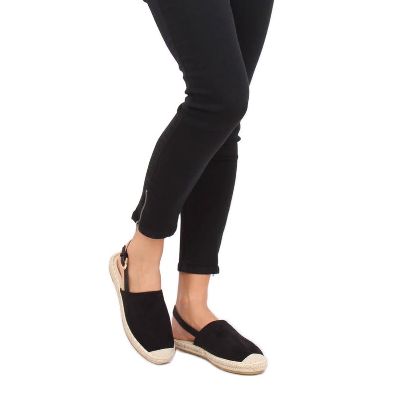 Black Espadrilles with an open heel black HH-119 Black 1