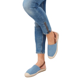 HH-119 BLUE / CAMEL blue espadrilles with open heels 1