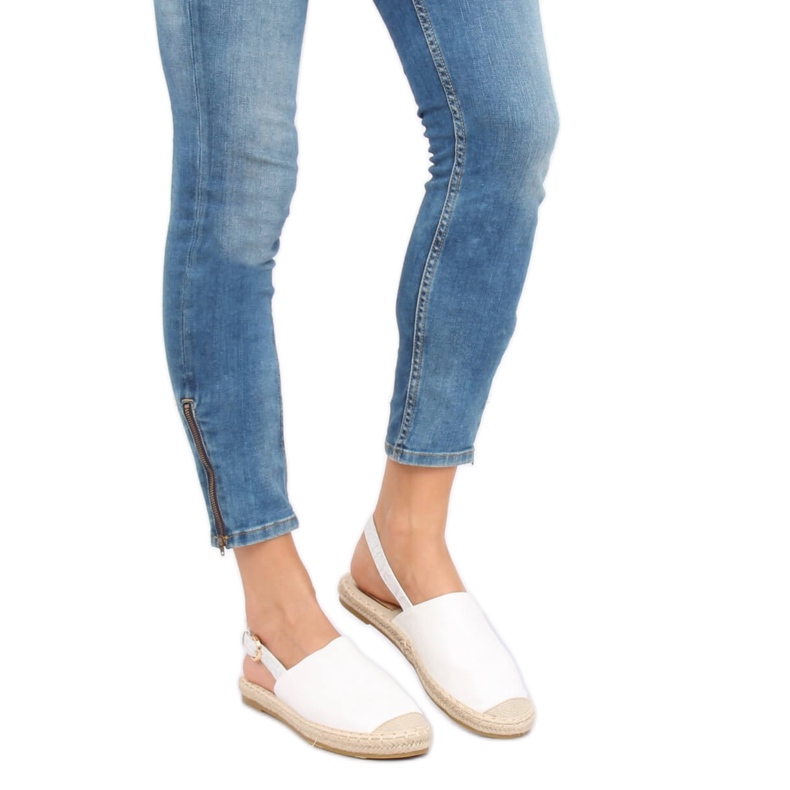 White HH-119 White espadrilles with an open heel 1