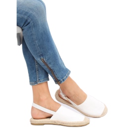 White HH-119 White espadrilles with an open heel 2