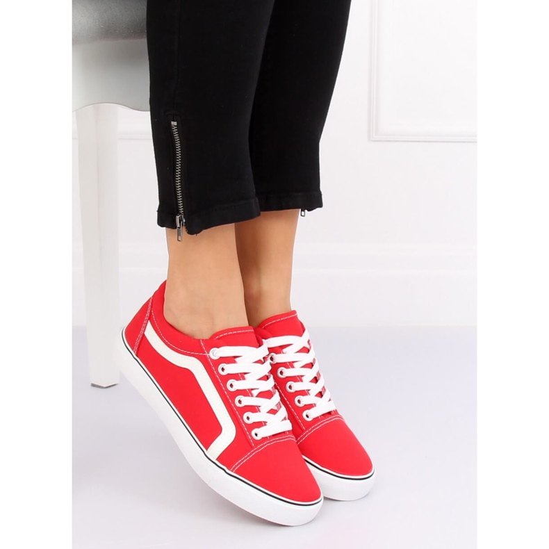 Red women's sneakers BL117P Red 1