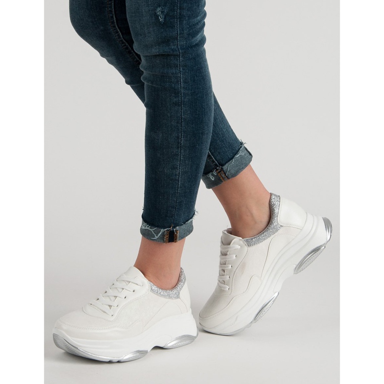 Weide White Sneakers With Glitter 1