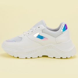 White Sneakers With Holo Effect 1