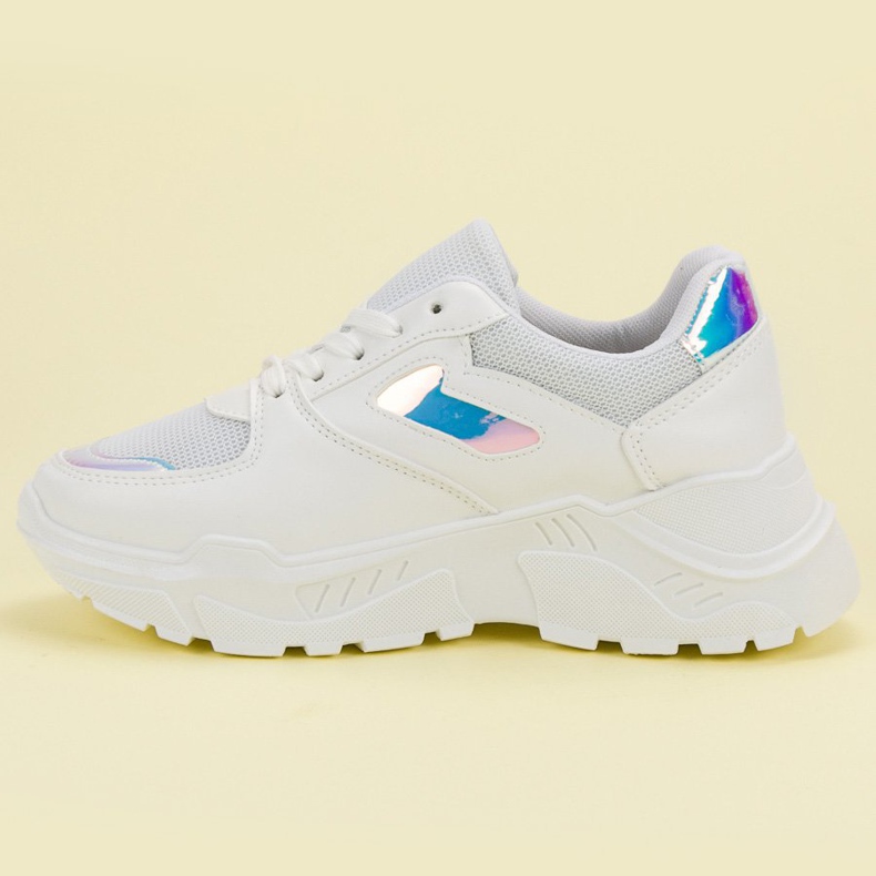White Sneakers With Holo Effect 1