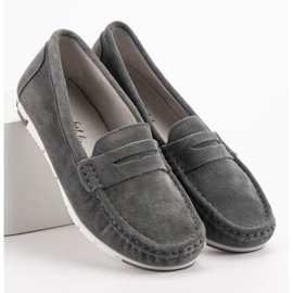 Filippo Gray Leather Loafers grey 2