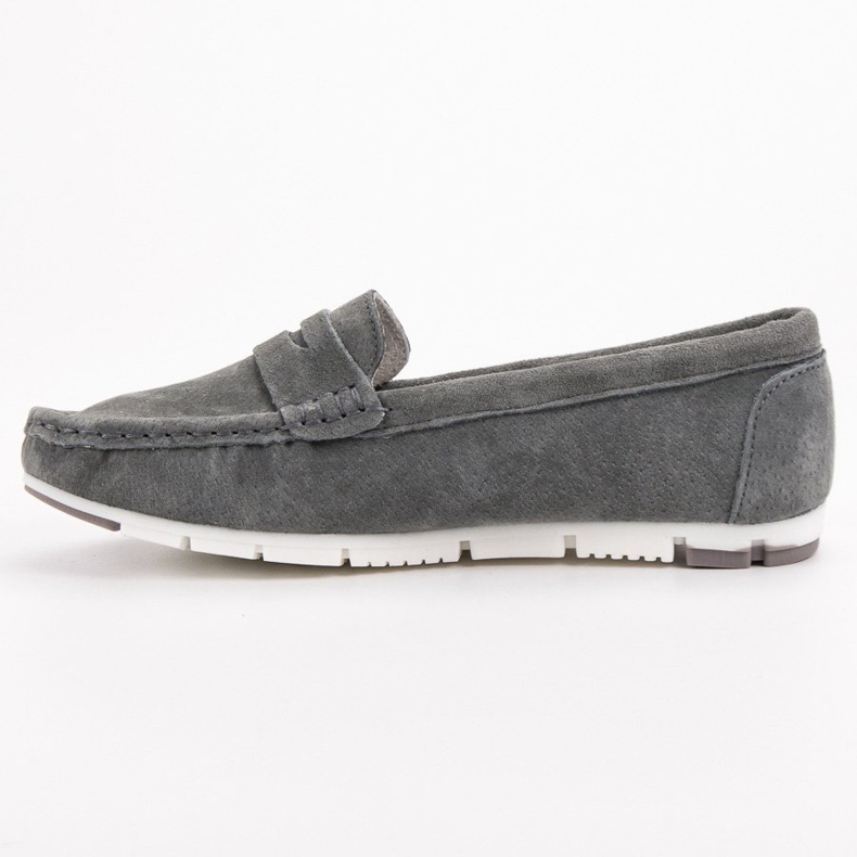 Filippo Gray Leather Loafers grey 1