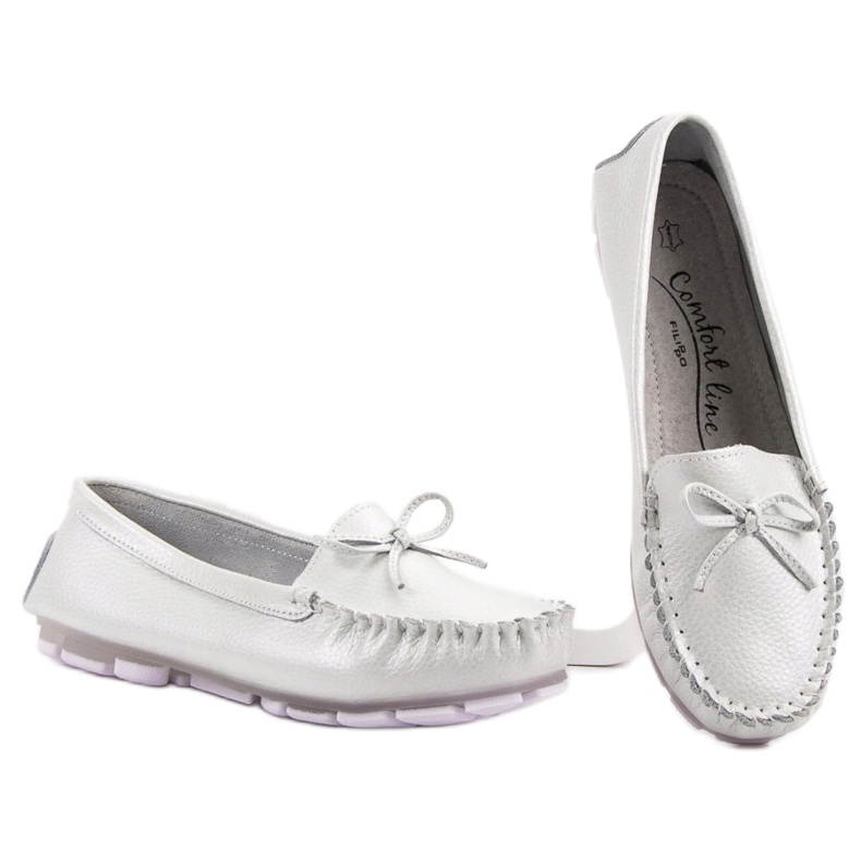 Filippo Leather Loafers With A Bow white 1